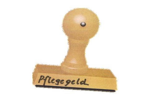 Stempel auf dem Pflegegeld steht.