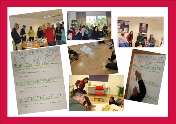 Fotocollage vom Diskussionsabend leben und arbeiten mit Erwachsenenvertretung